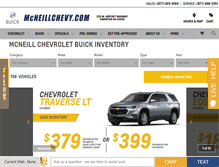 Tablet Screenshot of mcneillchevrolet.com